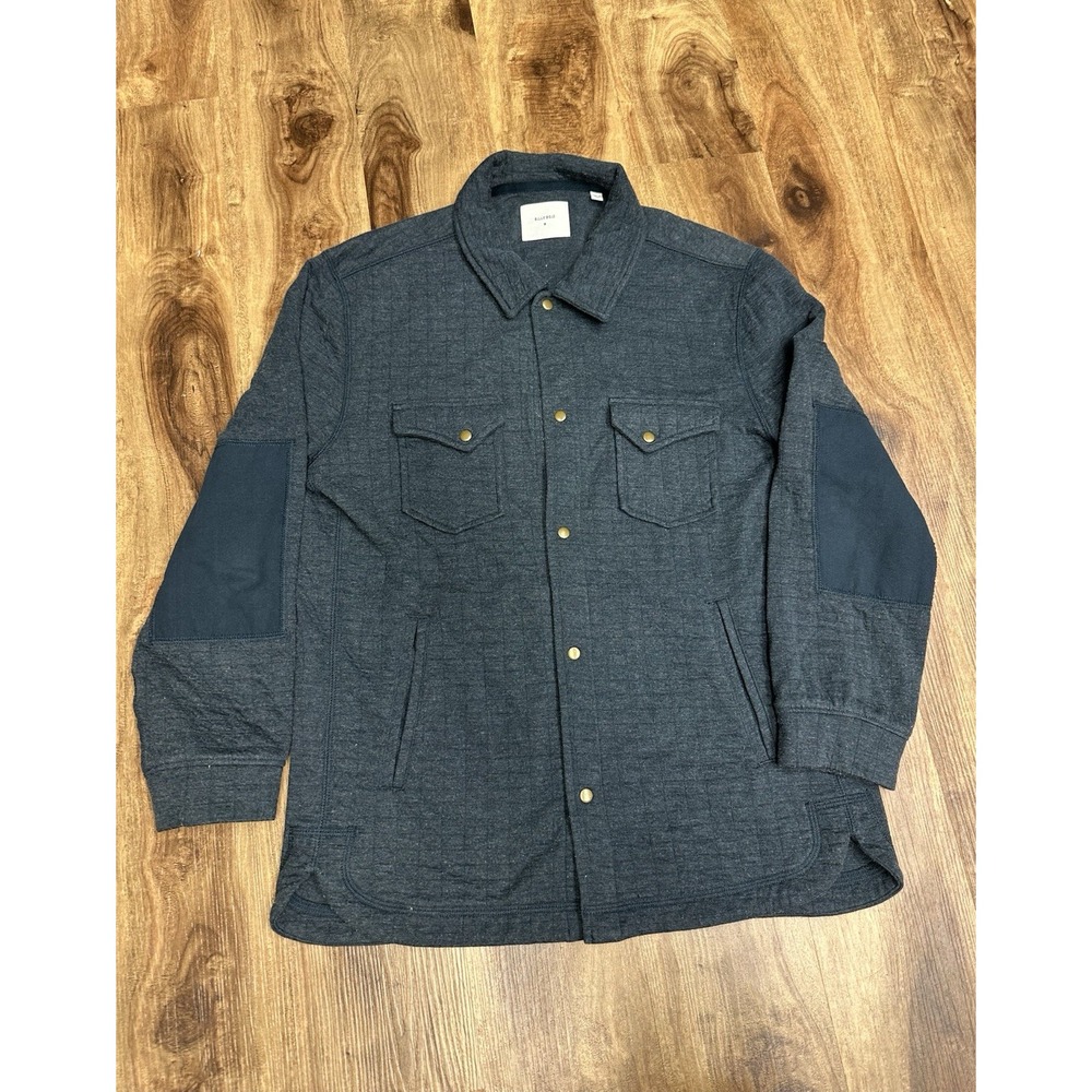 Billy Reid Men M Gray Quilted Shirt Jacket Shacket